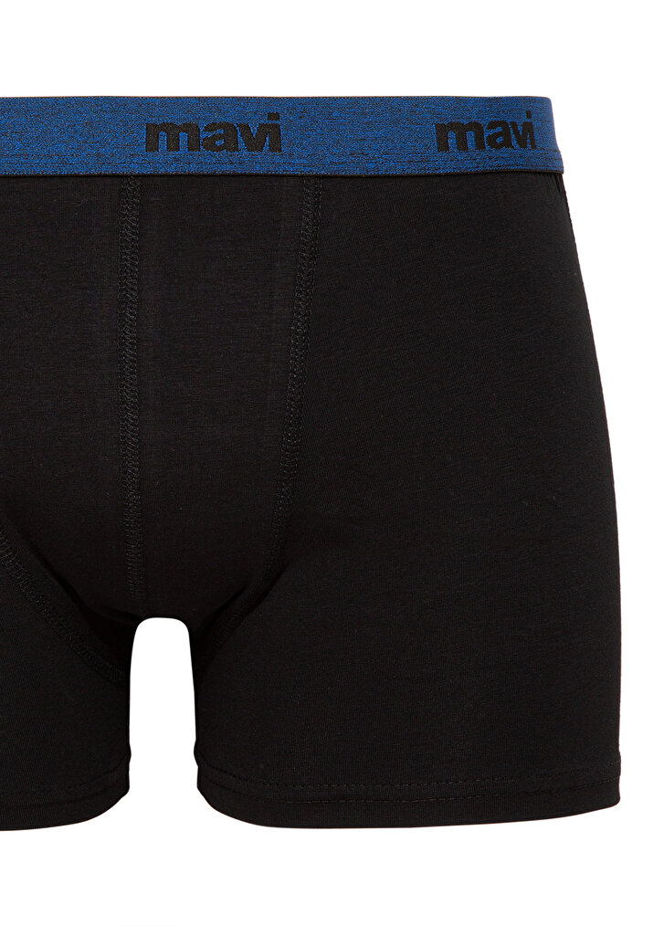 Siyah Basic Boxer Mavi