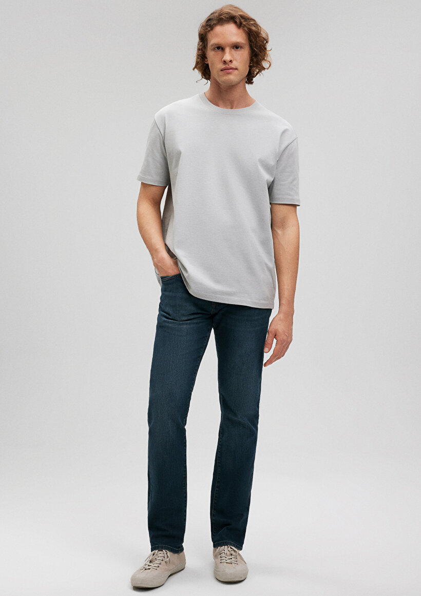 Marcus Mavi Premium Puslu Koyu Mavi Jean Pantolon - 0