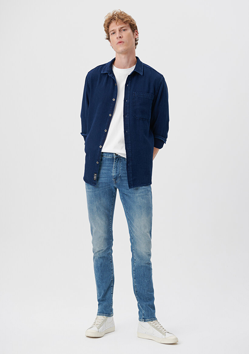 James Koyu Gölgeli Mavi Premium Jean Pantolon - 0