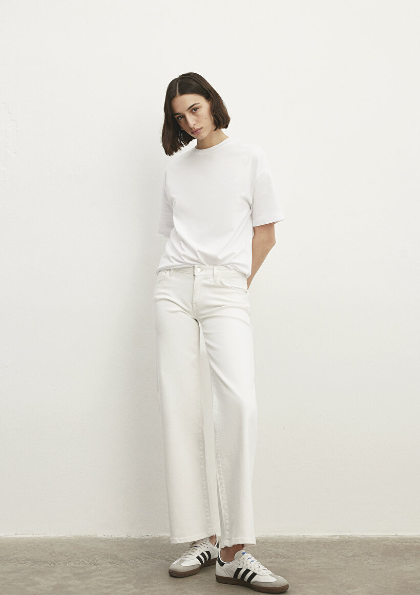 Deli Dolu Everyday Casual Beyaz Jean Pantolon - 0