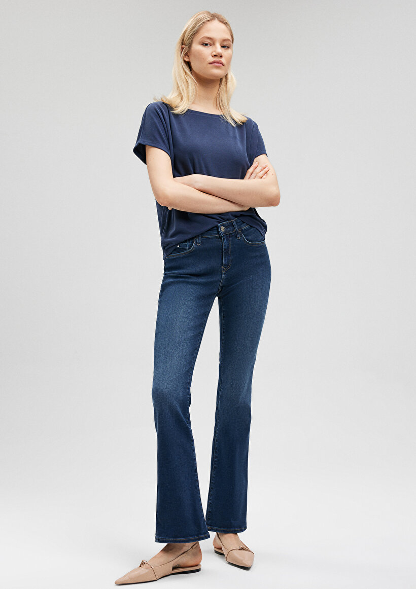 Molly Gold Klasik Derin Mavi Jean Pantolon - 0
