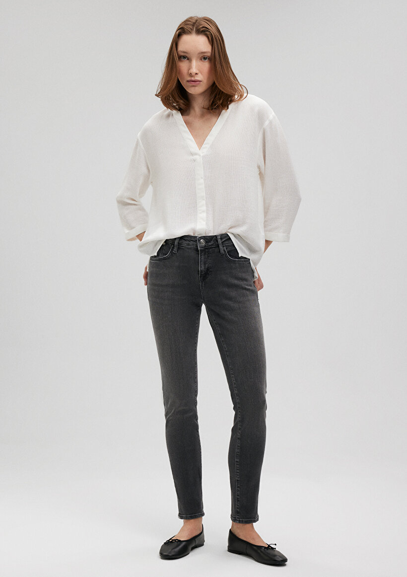 Ada Casual Vintage Koyu Gri Jean Pantolon - 0