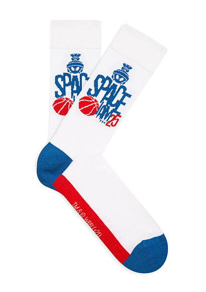 Space Jam Baskılı Beyaz Soket Çorap - 0