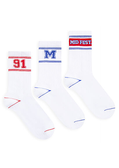 3lü Beyaz Soket Çorap Seti - 0