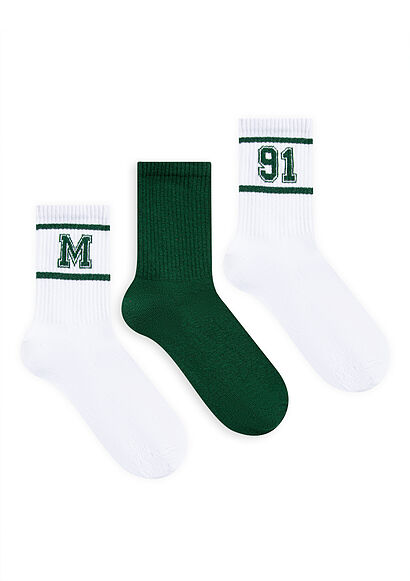 M Logo Baskılı 3lü Soket Çorap Seti - 0