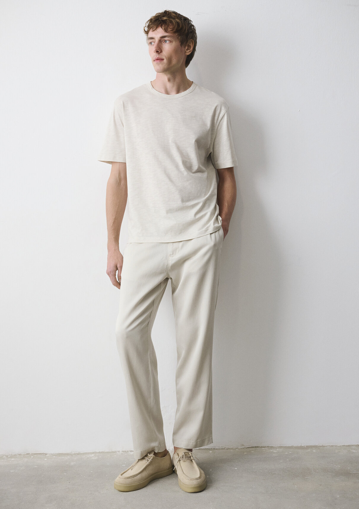 Mavi Lyocell (Tencel™) Karışımlı Bej Pantolon