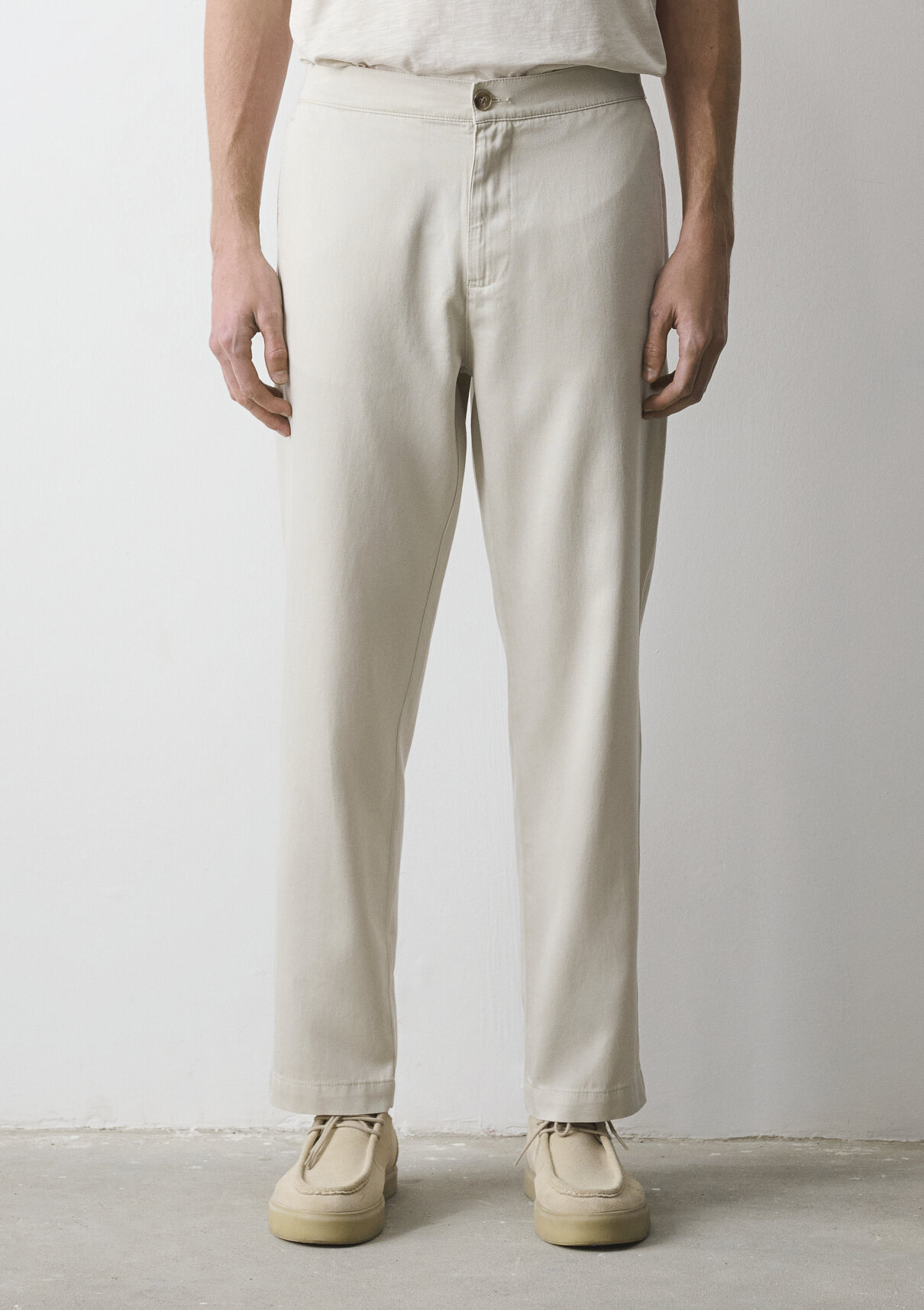 Mavi Lyocell (Tencel™) Karışımlı Bej Pantolon görsel 3