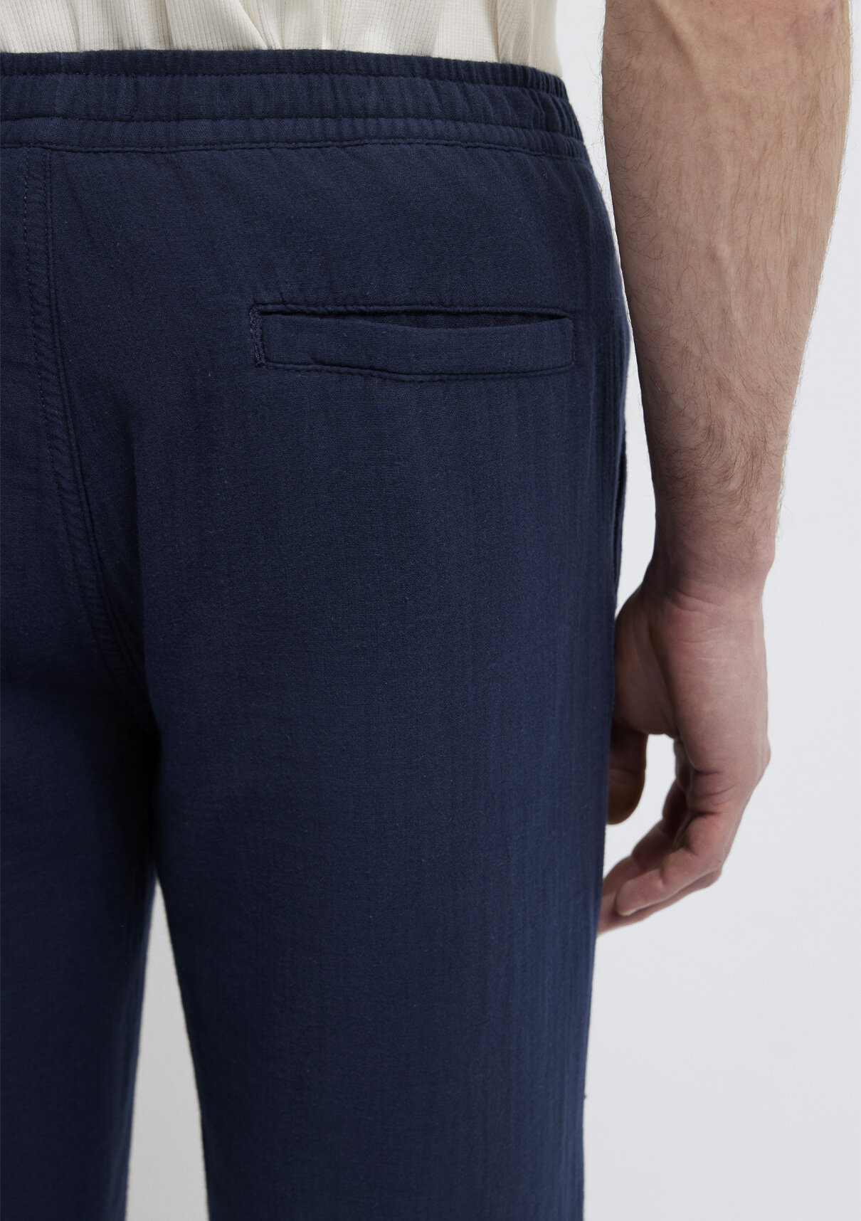 Mavi Beli Lastikli Lacivert Pantolon görsel 7