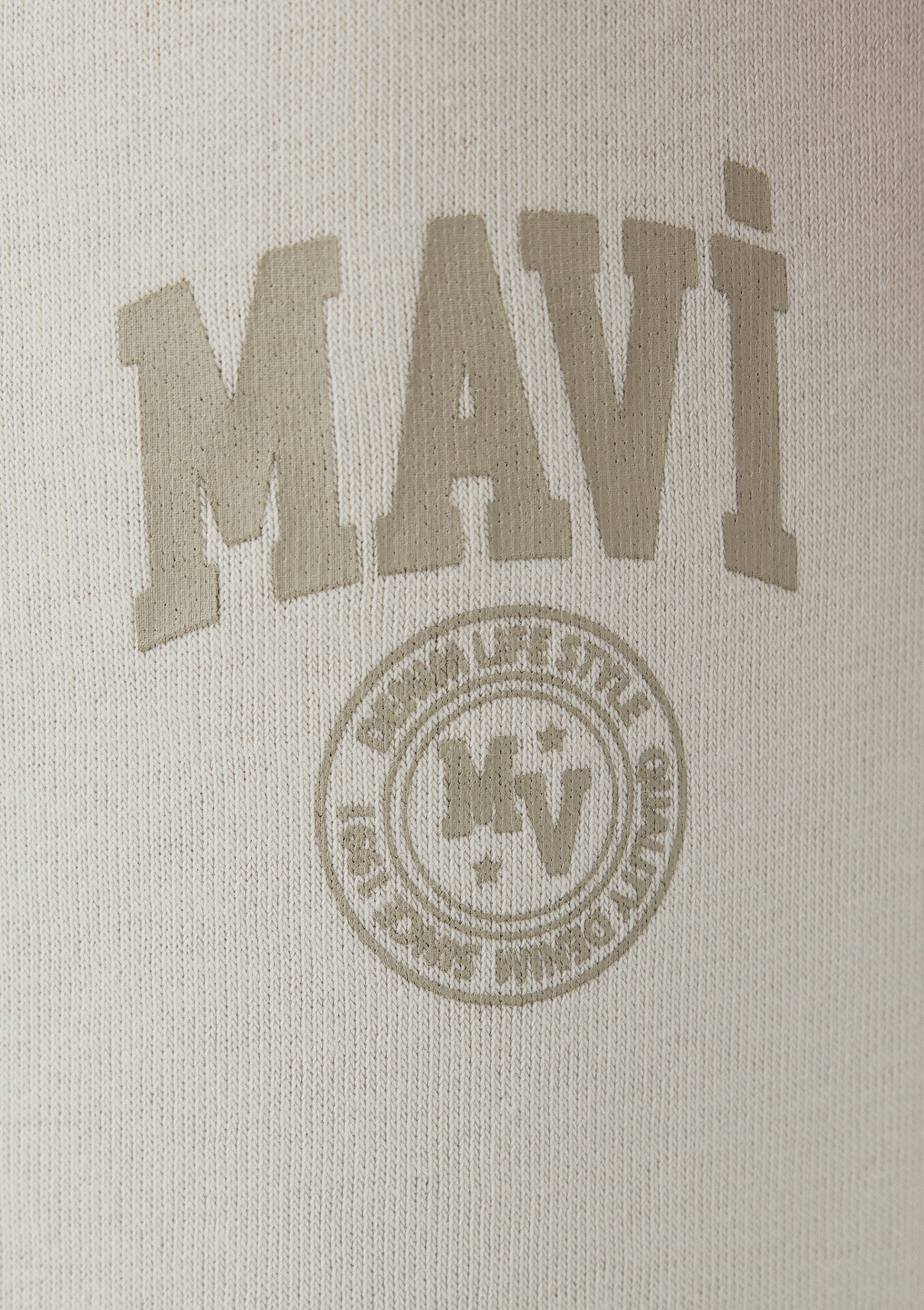 Mavi Logo Baskılı Bej Eşofman Altı görsel 8