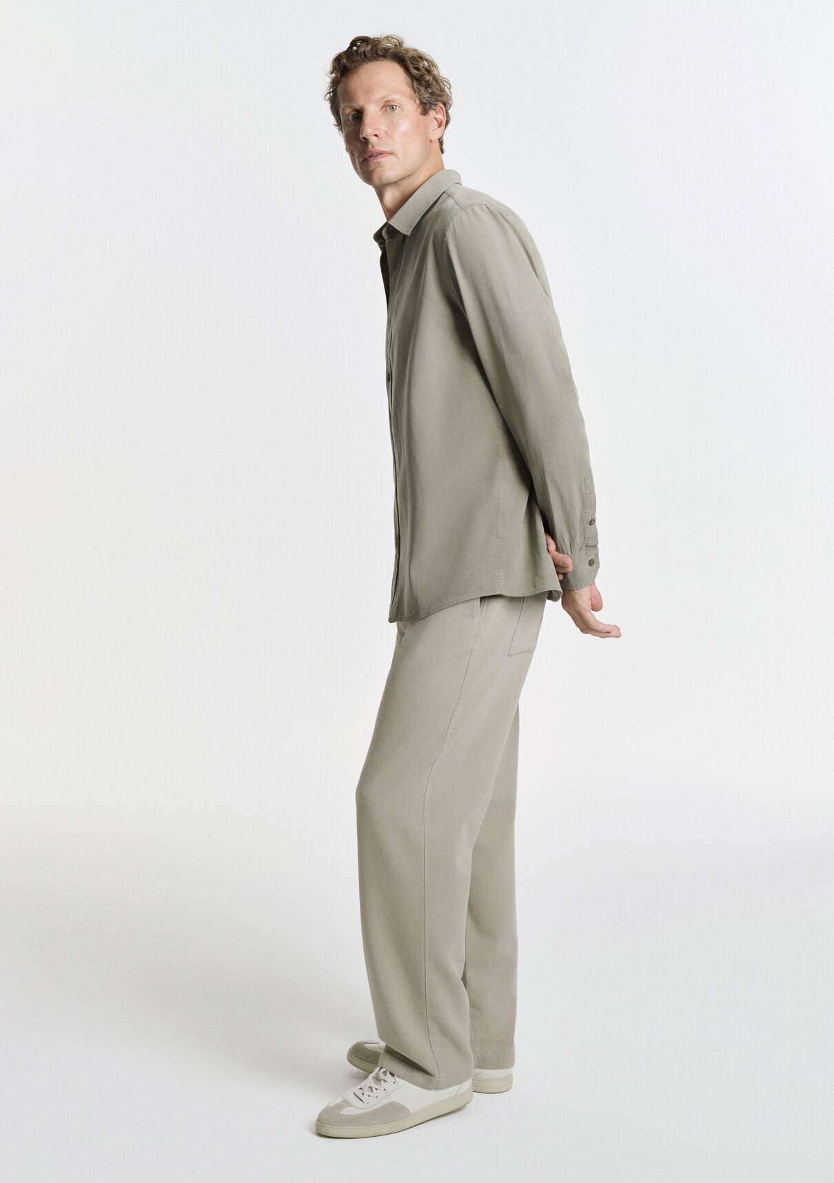Mavi Keten (Tencel™) Lyocell Karışımlı Gri Jogger Pantolon görsel 3
