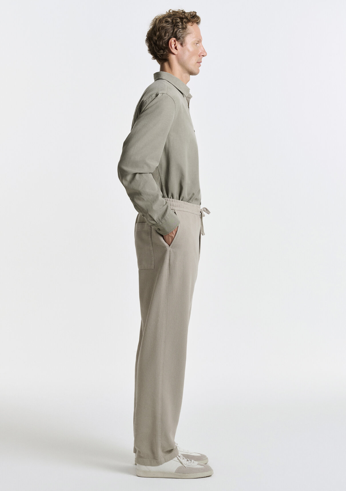 Mavi Keten (Tencel™) Lyocell Karışımlı Gri Jogger Pantolon görsel 5