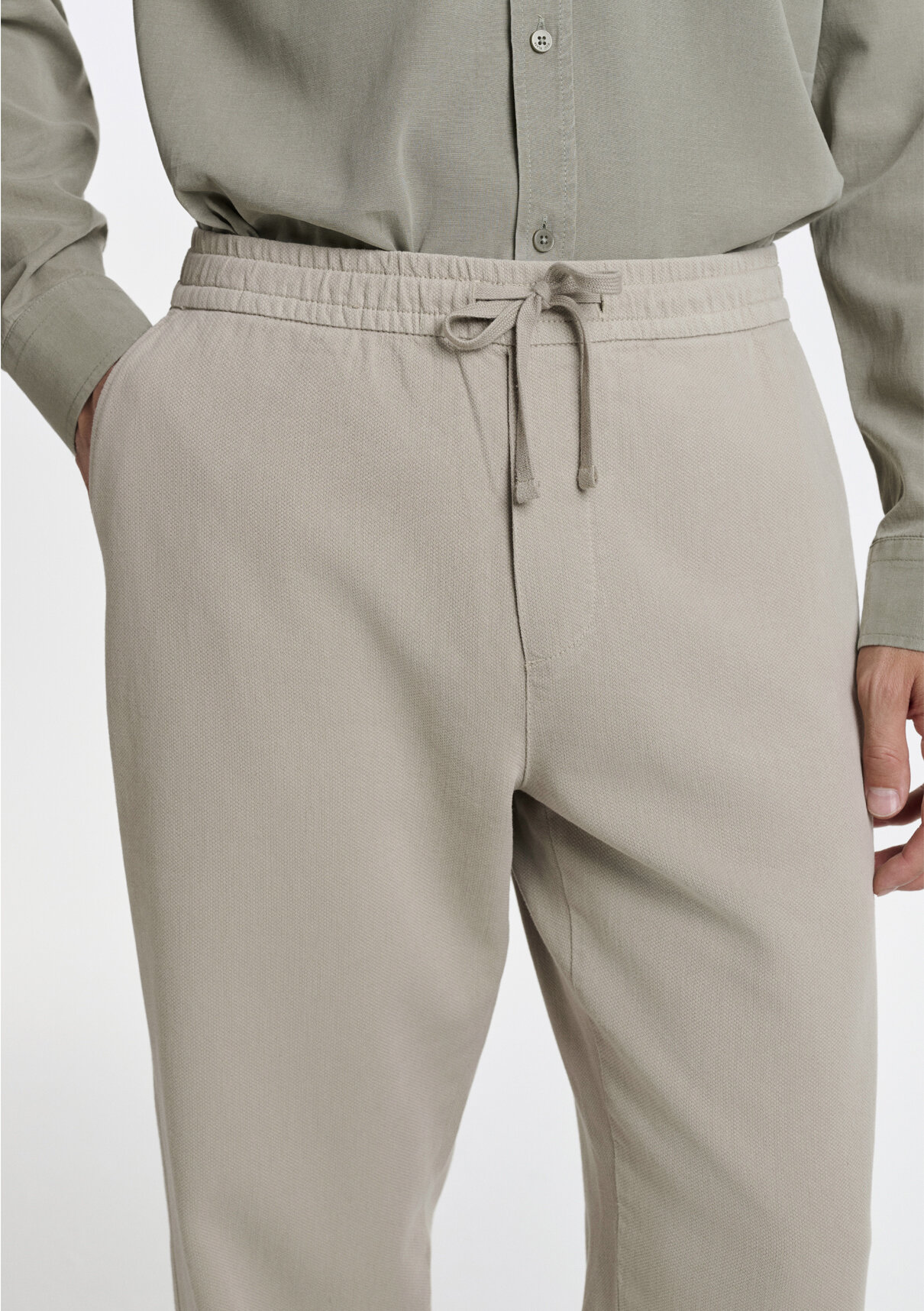 Mavi Keten (Tencel™) Lyocell Karışımlı Gri Jogger Pantolon görsel 7