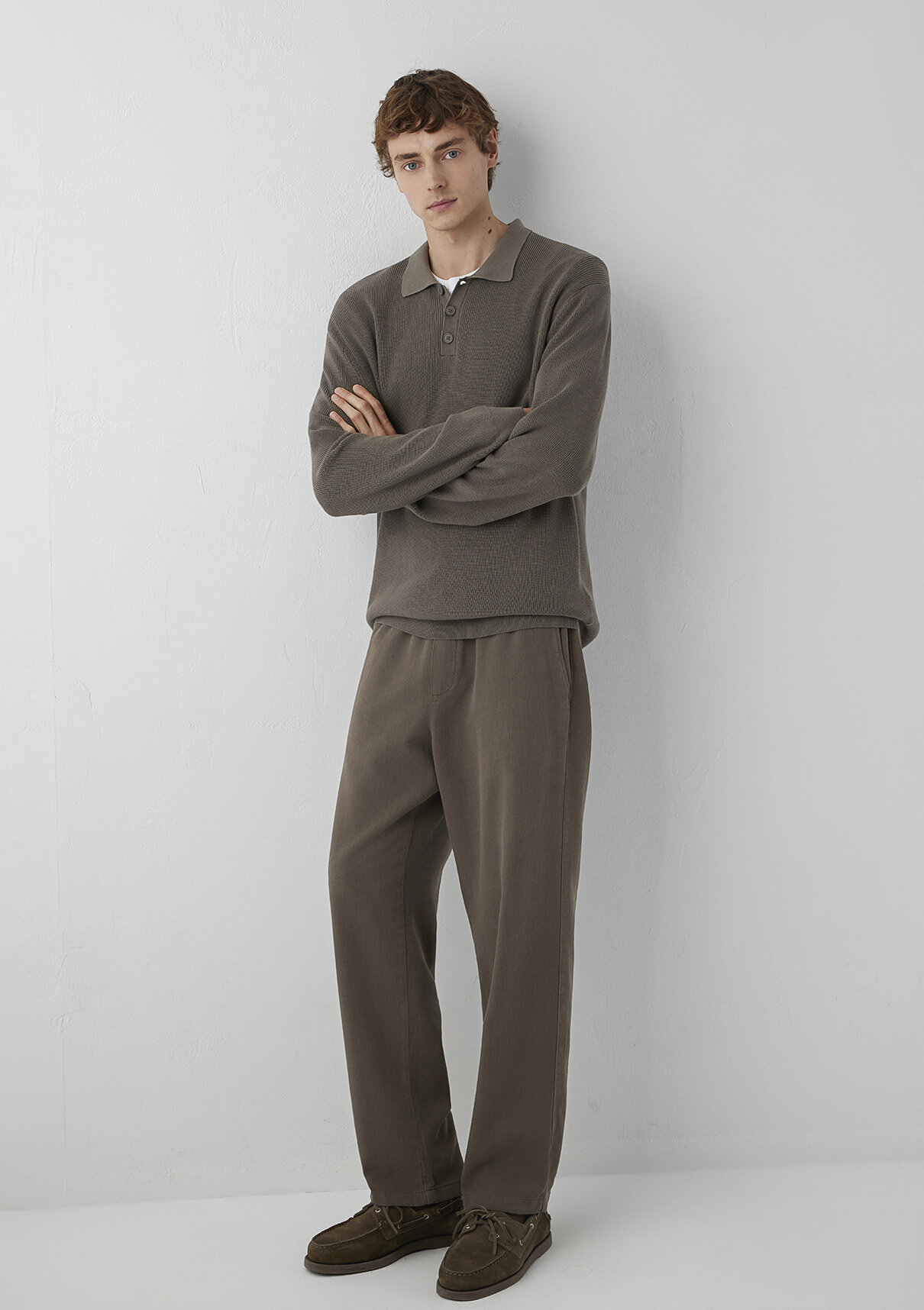 Mavi Keten (Tencel™) Lyocell Karışımlı Kahverengi Jogger Pantolon