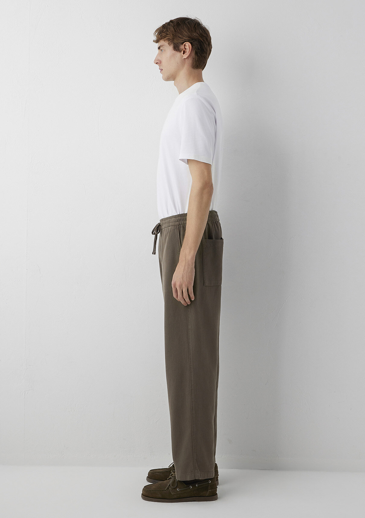 Mavi Keten (Tencel™) Lyocell Karışımlı Kahverengi Jogger Pantolon görsel 4