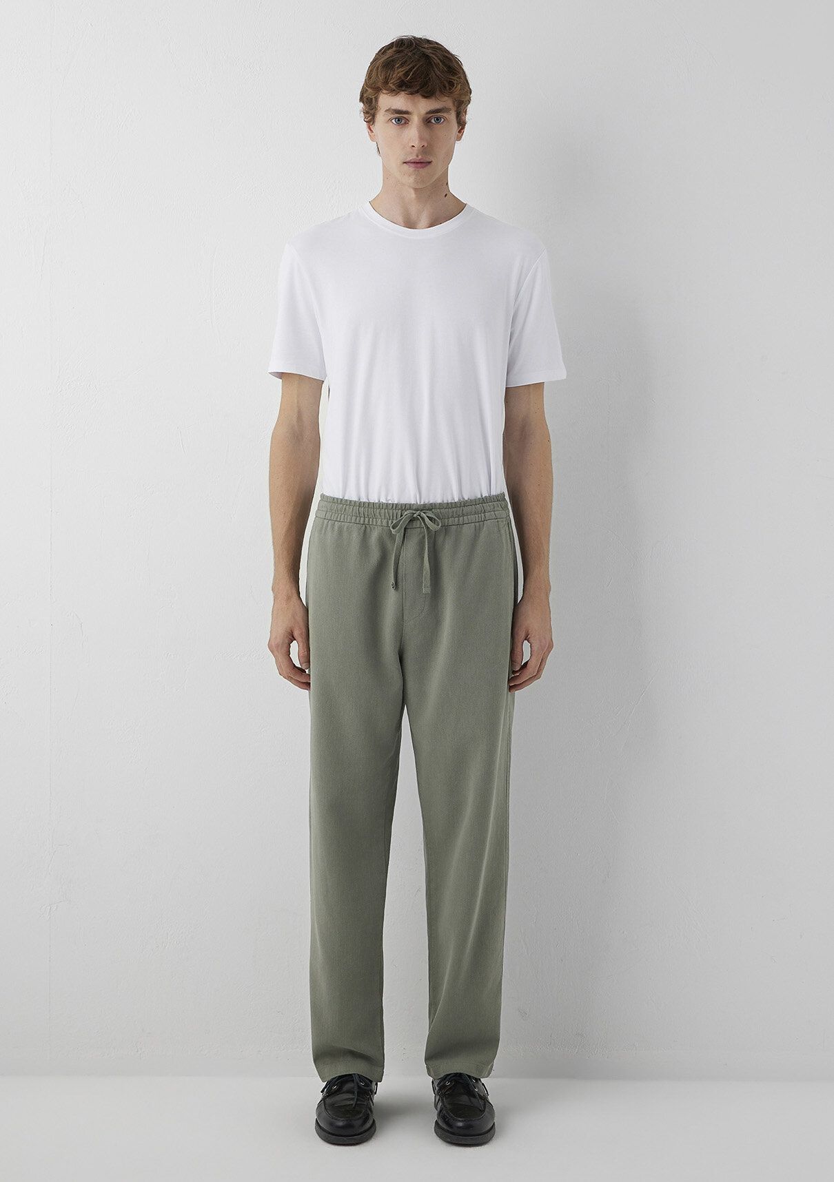 Mavi Keten (Tencel™) Lyocell Karışımlı Haki Jogger Pantolon görsel 3