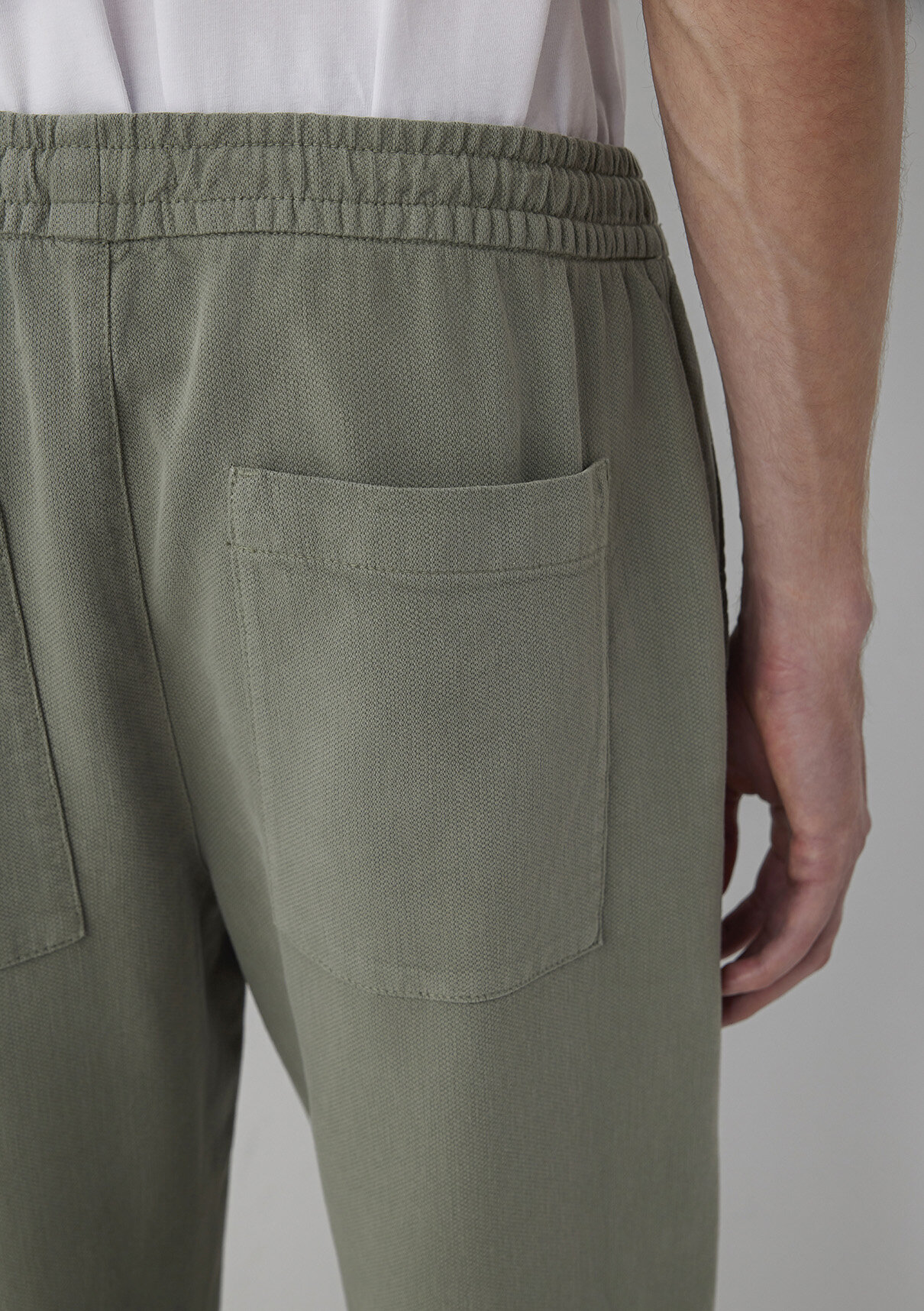 Mavi Keten (Tencel™) Lyocell Karışımlı Haki Jogger Pantolon görsel 7
