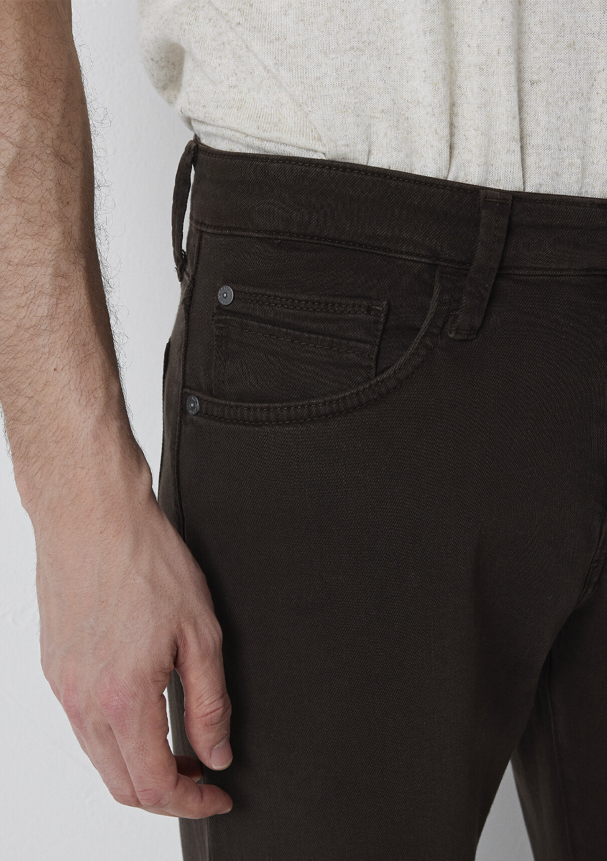 Mavi Hunter Kahverengi Gabardin Pantolon görsel 6