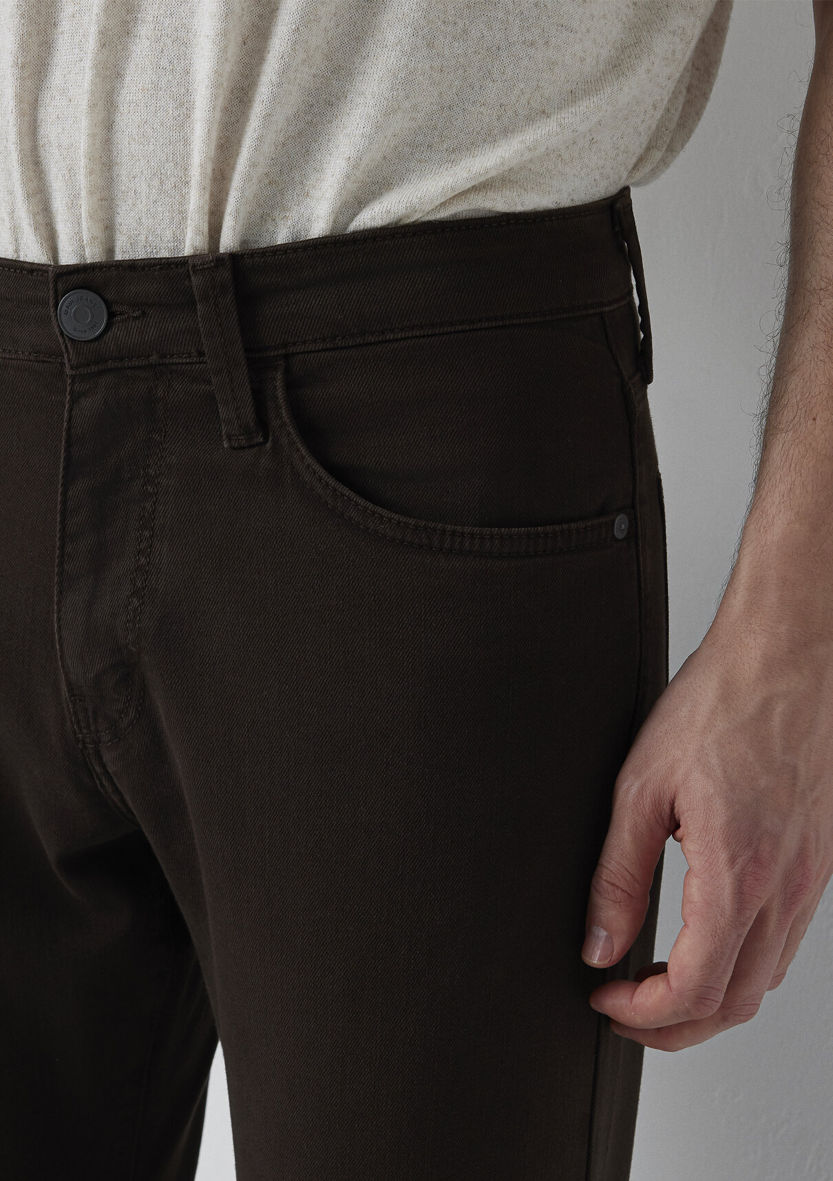 Mavi Hunter Kahverengi Gabardin Pantolon görsel 7