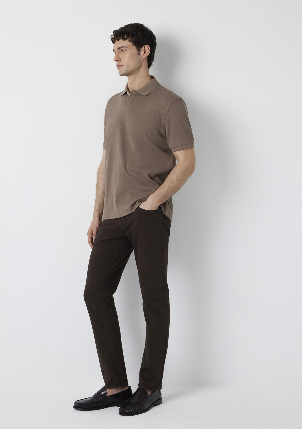 Mavi Marcus Kahverengi Gabardin Pantolon görsel 2