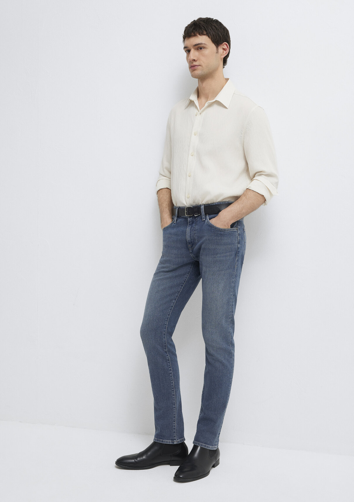 Mavi Edition Puslu Vintage Koyu Mavi Jean Pantolon görsel 3