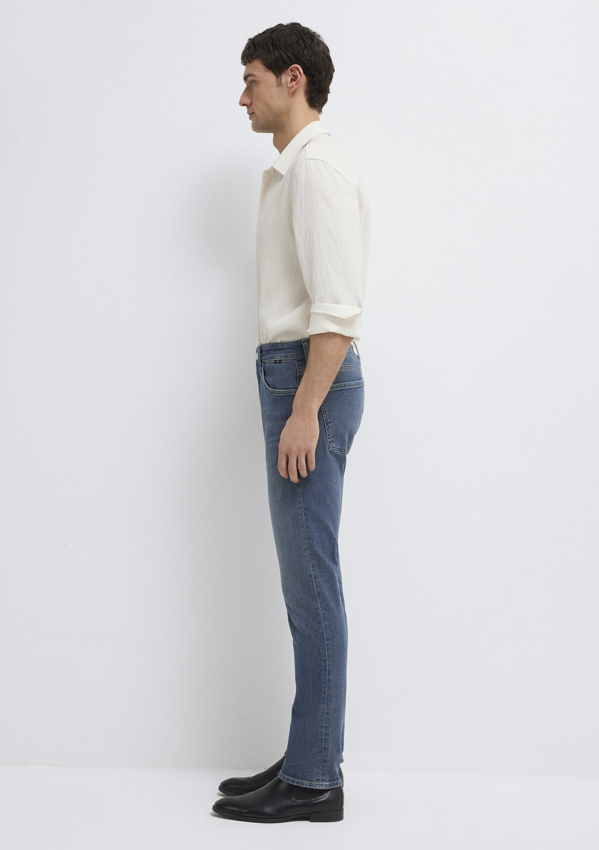 Mavi Edition Puslu Vintage Koyu Mavi Jean Pantolon görsel 5