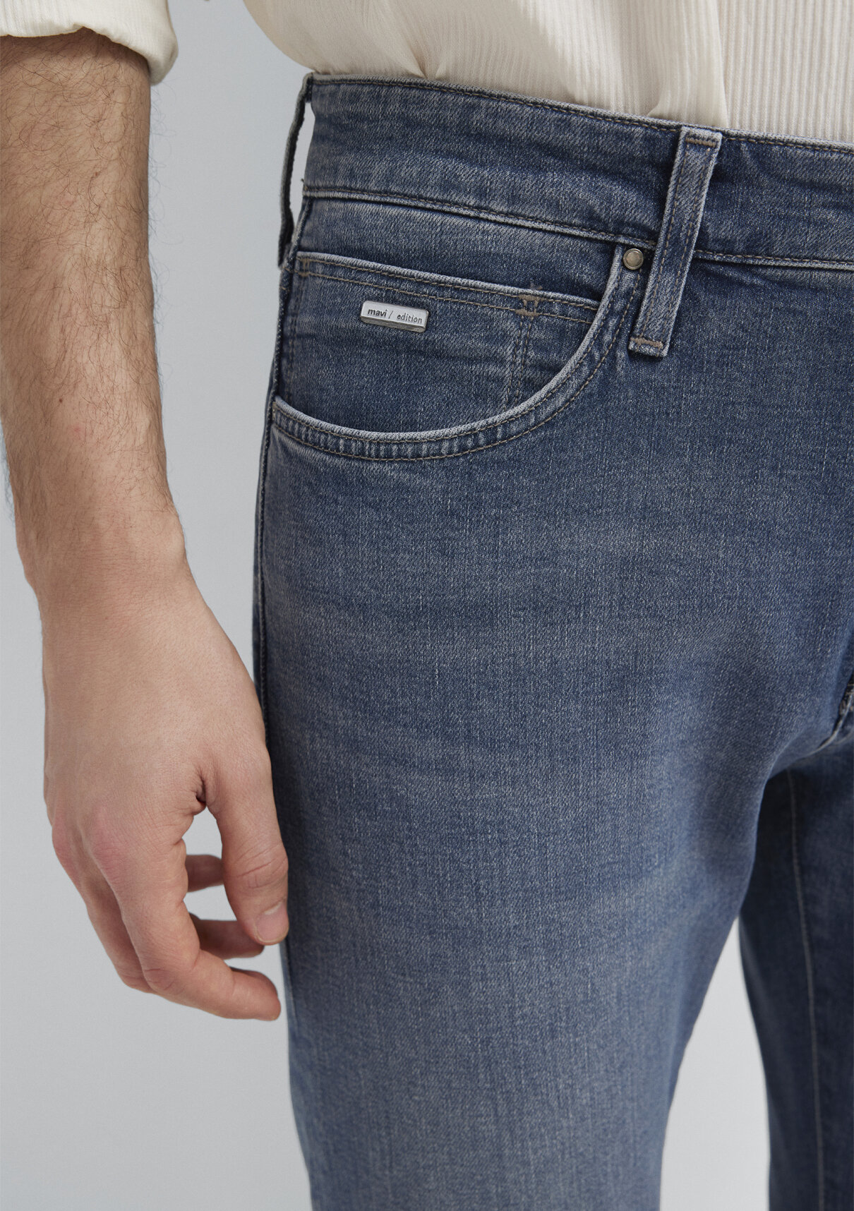 Mavi Edition Puslu Vintage Koyu Mavi Jean Pantolon görsel 8