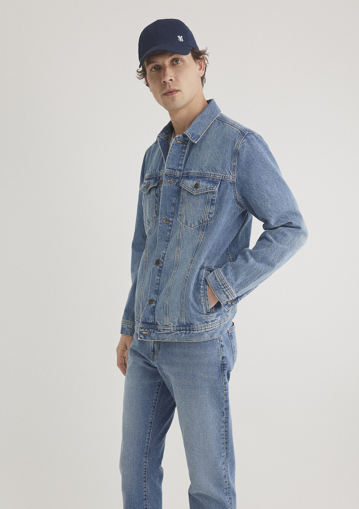Mavi Drake Classic Denim Puslu Indigo Mavi Jean Ceket görsel 4