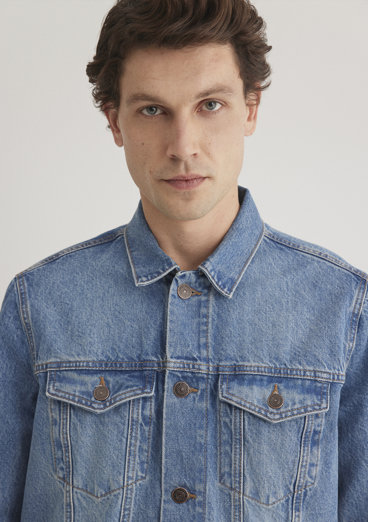 Mavi Drake Classic Denim Puslu Indigo Mavi Jean Ceket görsel 7