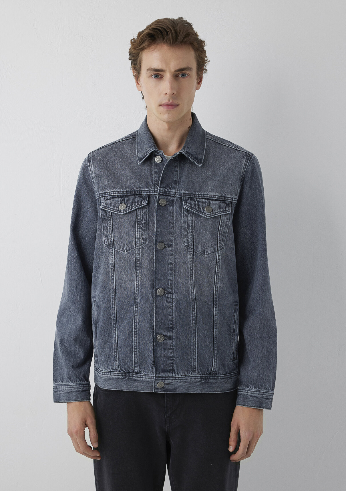 Mavi Drake Classic Denim Gri Jean Ceket görsel 3