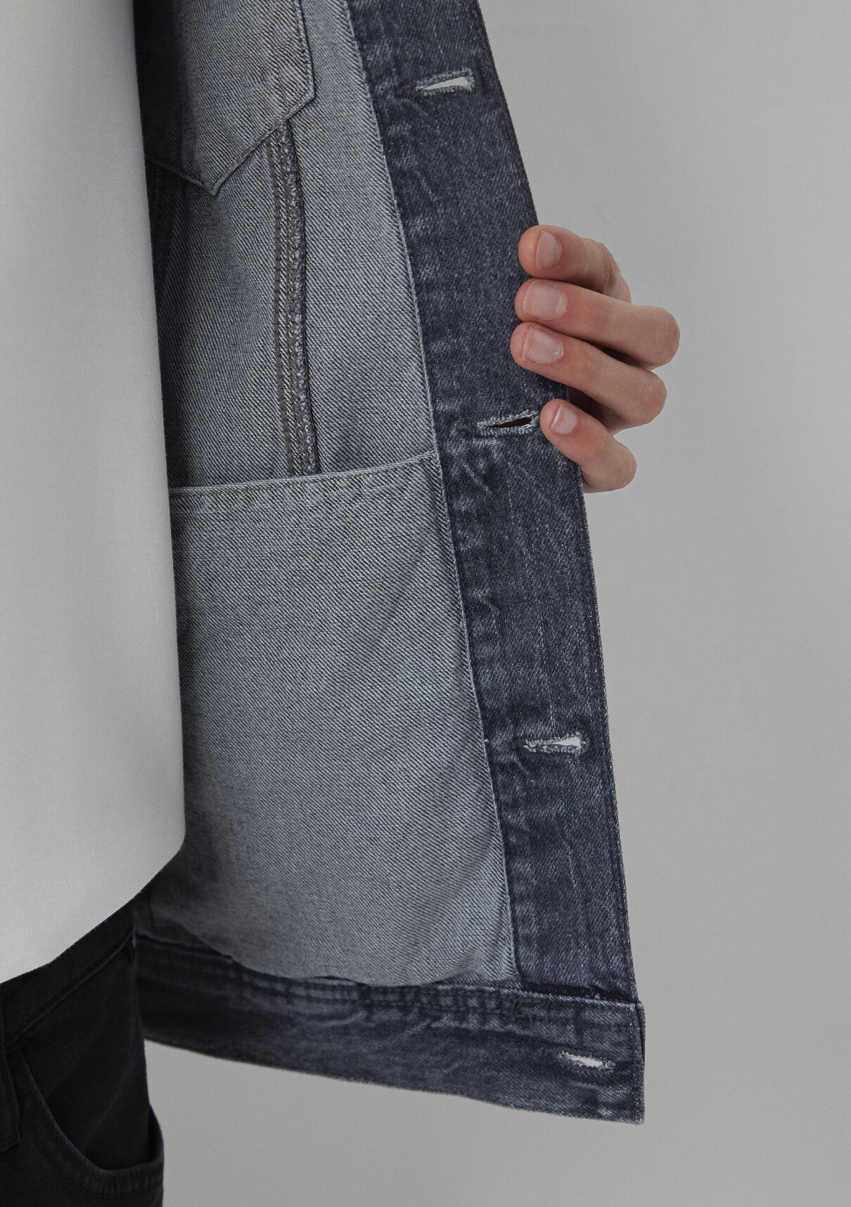 Mavi Drake Classic Denim Gri Jean Ceket görsel 7