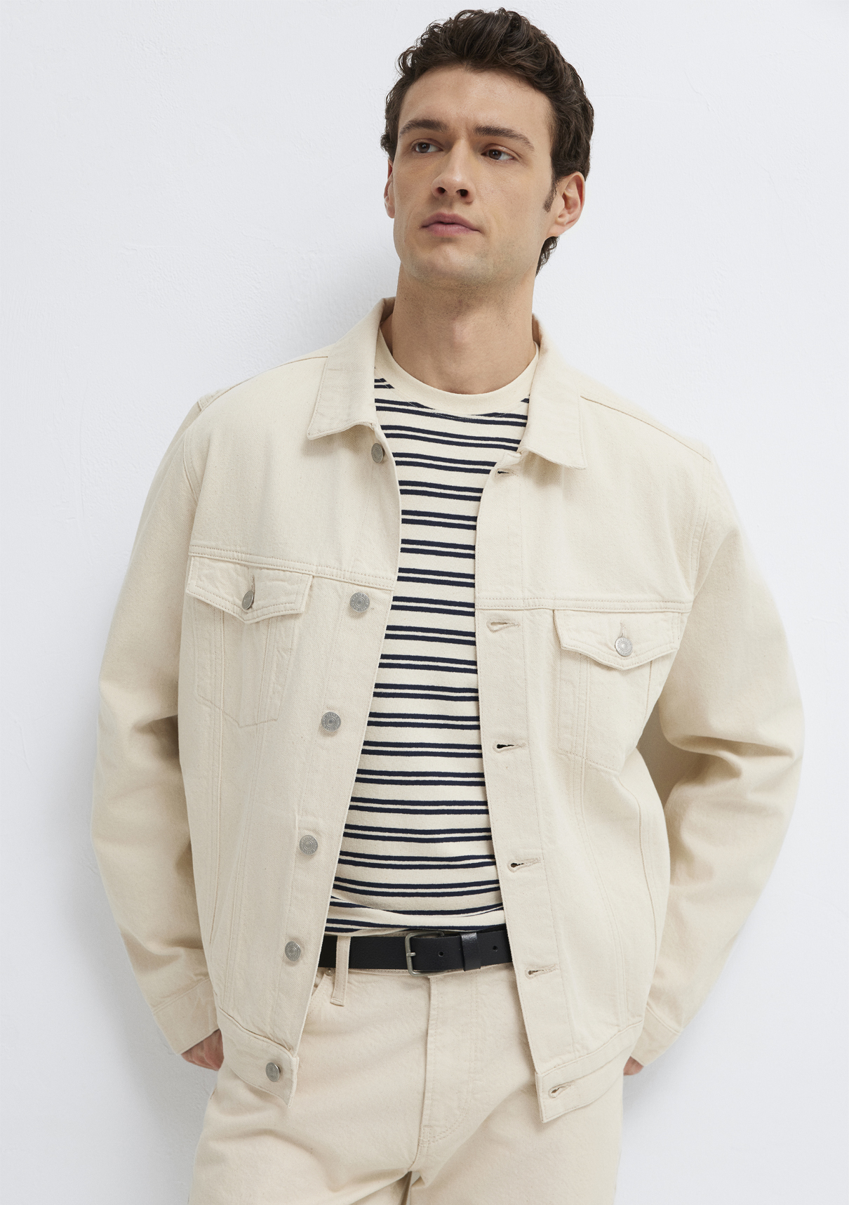 Mavi Ray Classic Denim Ekru Jean Gömlek görsel 2