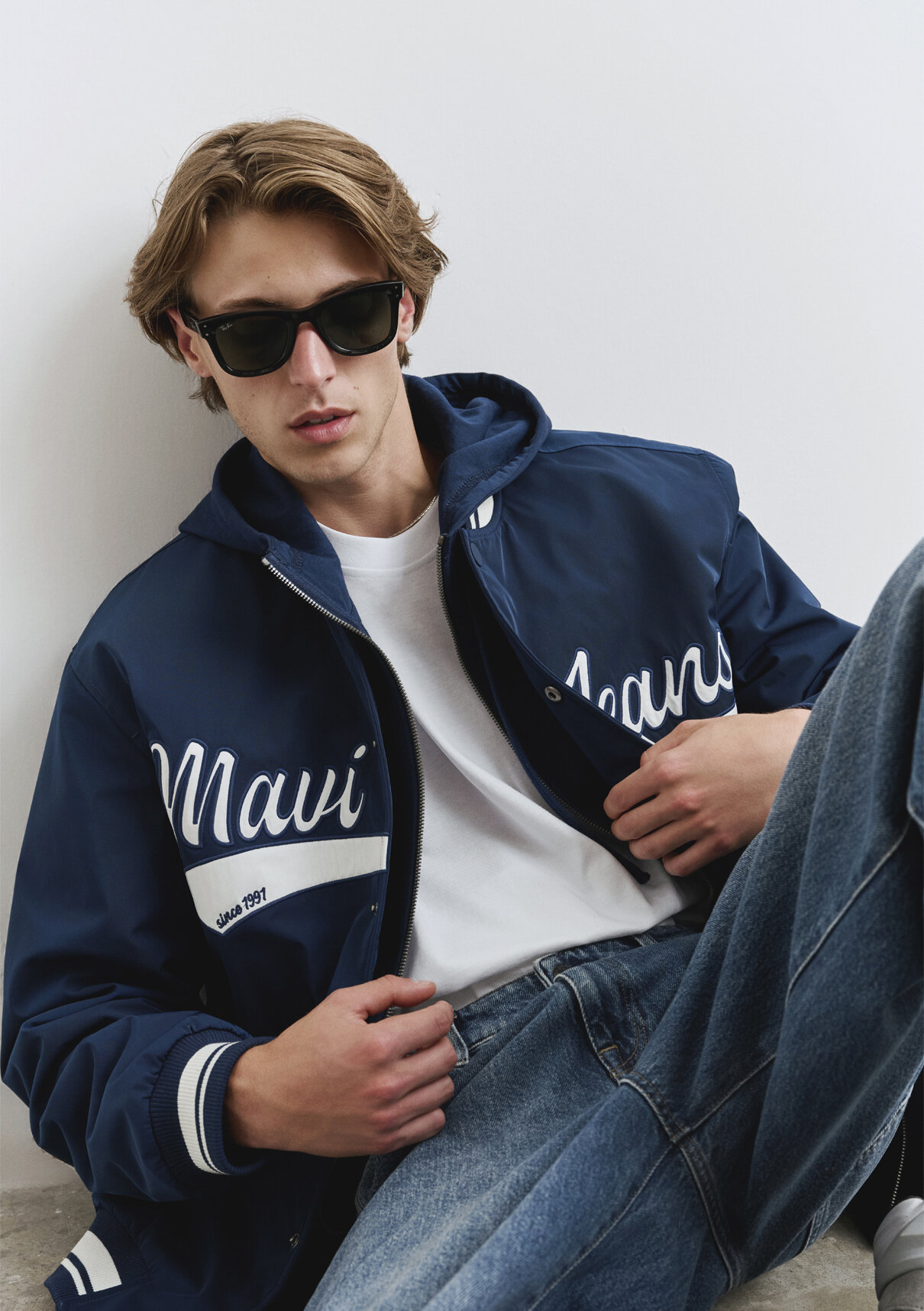 Mavi Jeans Baskılı Lacivert Kolej Ceket