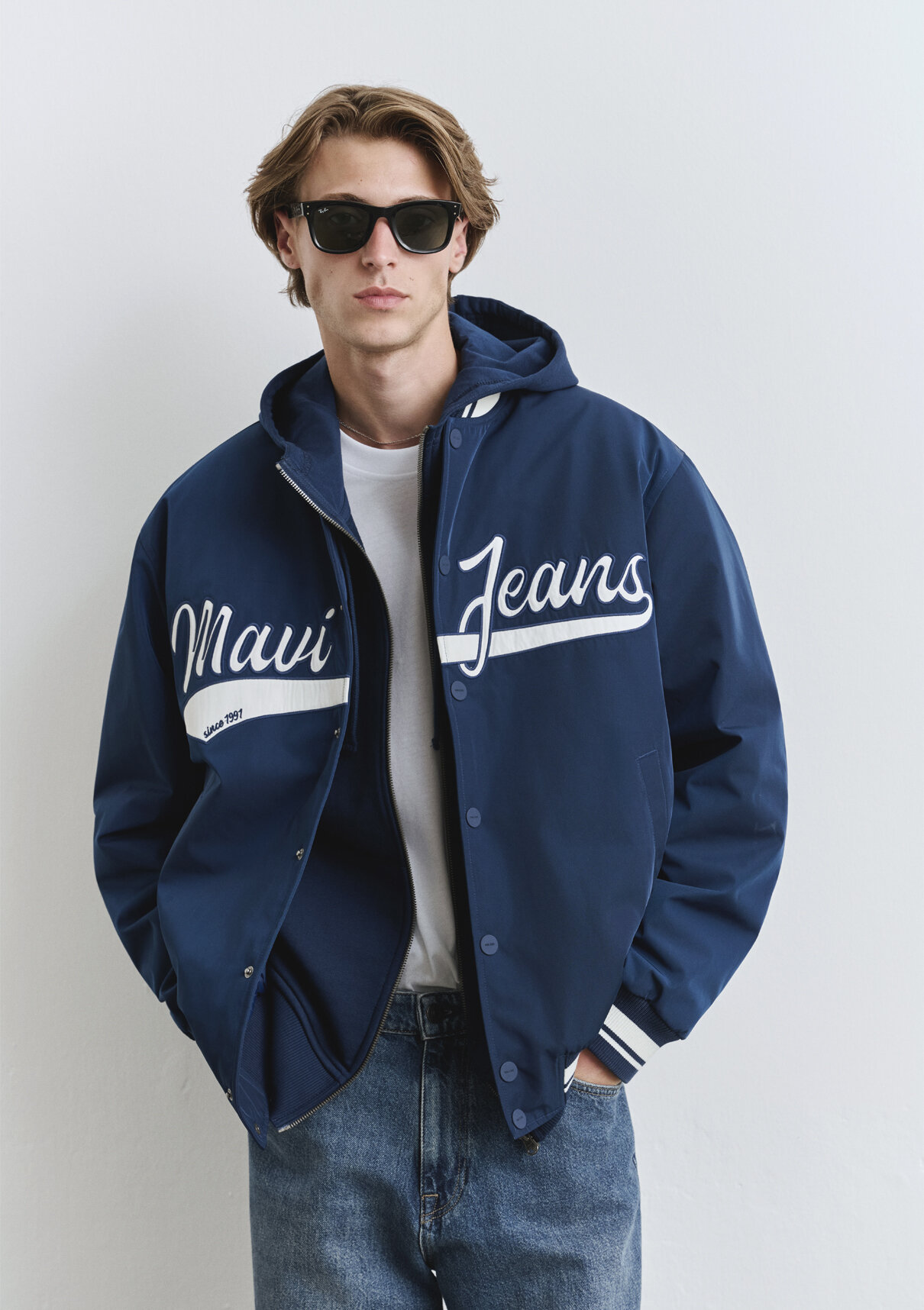 Mavi Jeans Baskılı Lacivert Kolej Ceket görsel 3