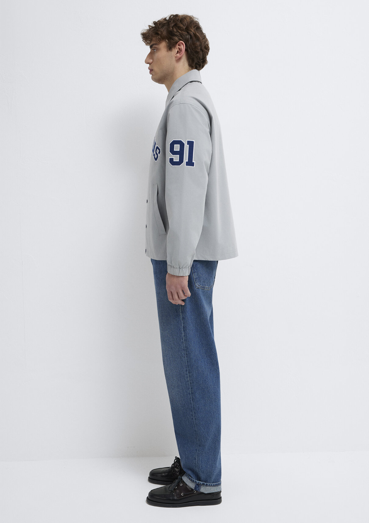 Mavi Jeans Logo Nakışlı Gri Ceket görsel 5