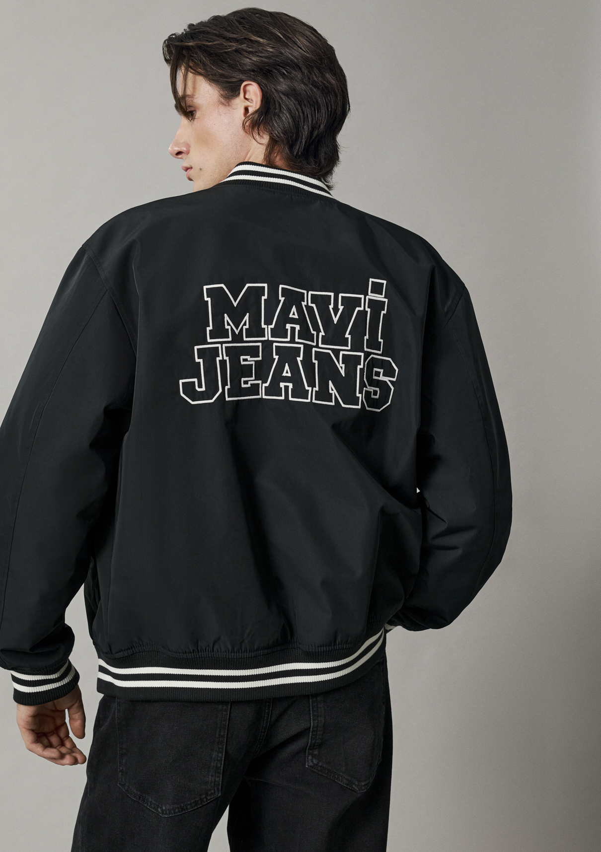 Mavi Jeans Baskılı Siyah Kolej Ceket görsel 5