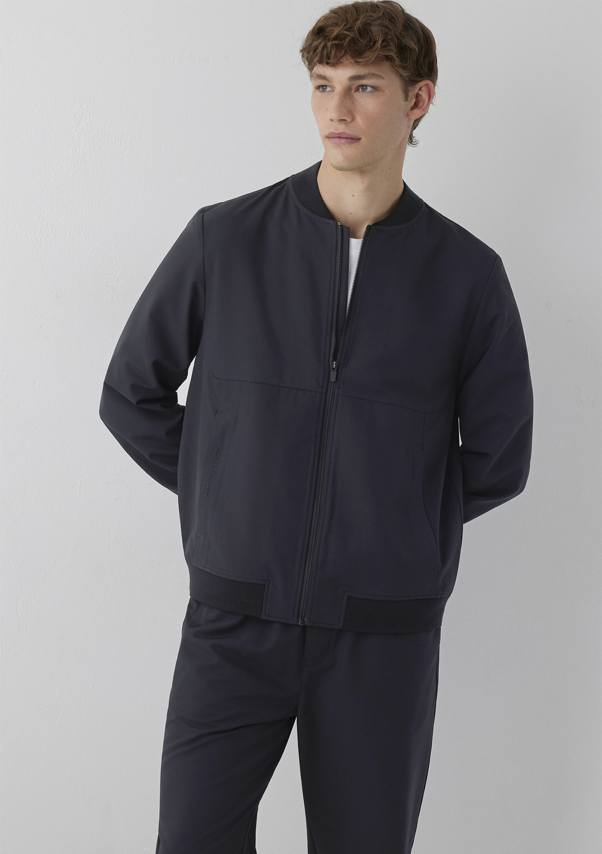 Mavi Spandex Siyah Bomber Ceket