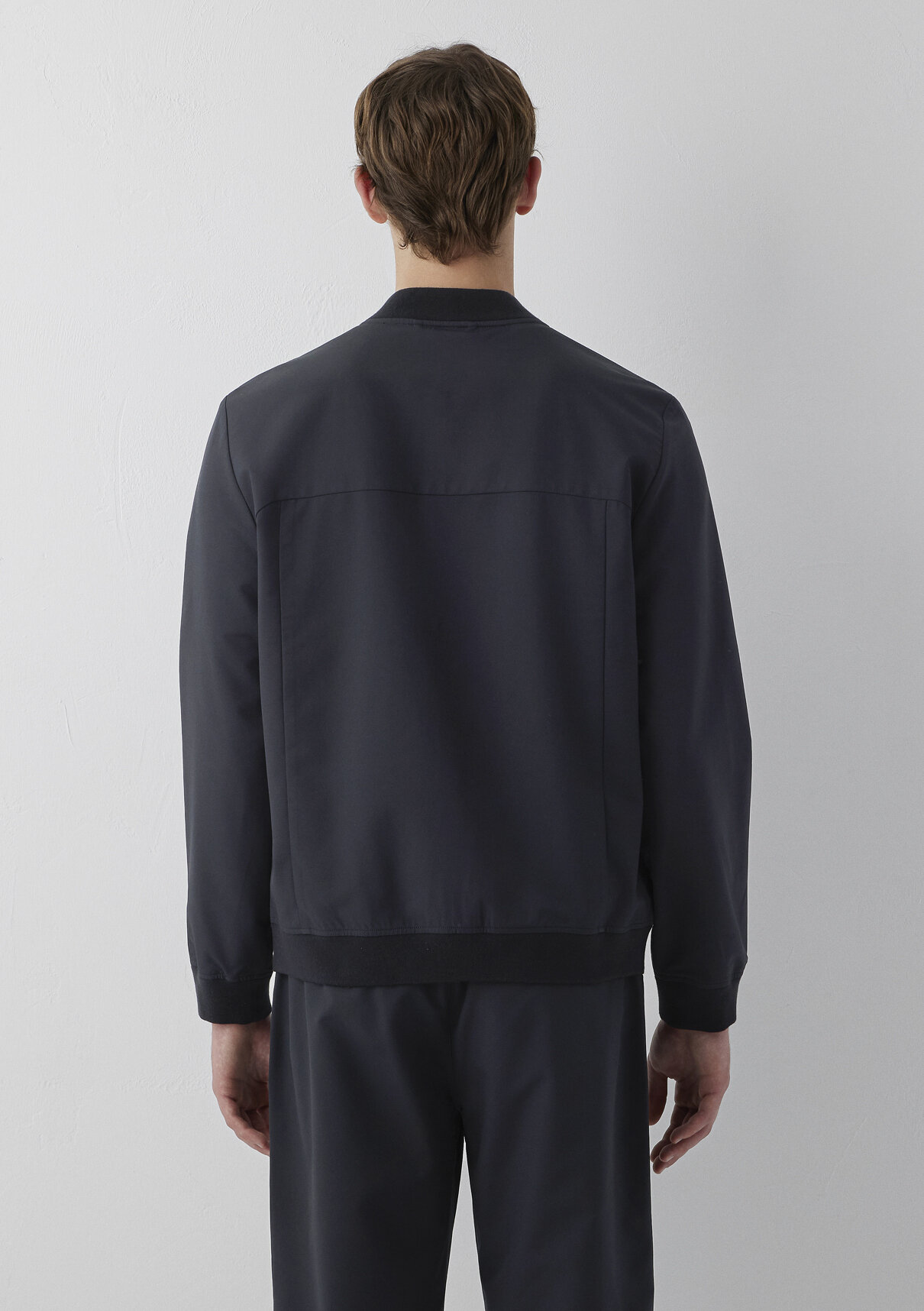 Mavi Spandex Siyah Bomber Ceket görsel 5