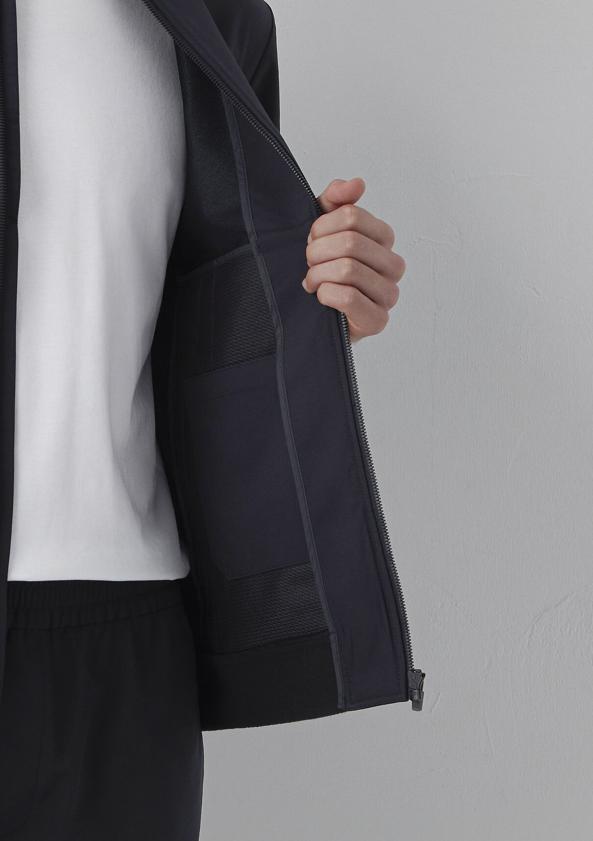 Mavi Spandex Siyah Bomber Ceket görsel 7
