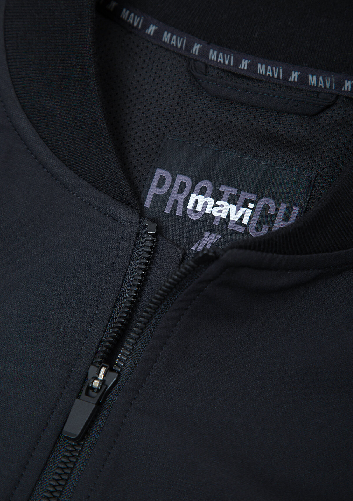 Mavi Spandex Siyah Bomber Ceket görsel 8