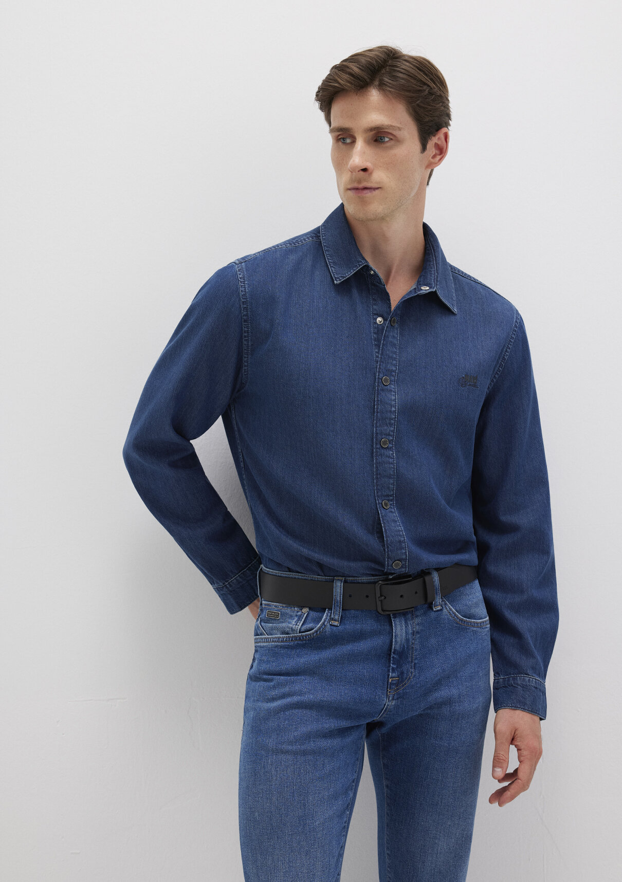 Mavi Roy Lux Black Koyu Indigo Mavisi Jean Gömlek