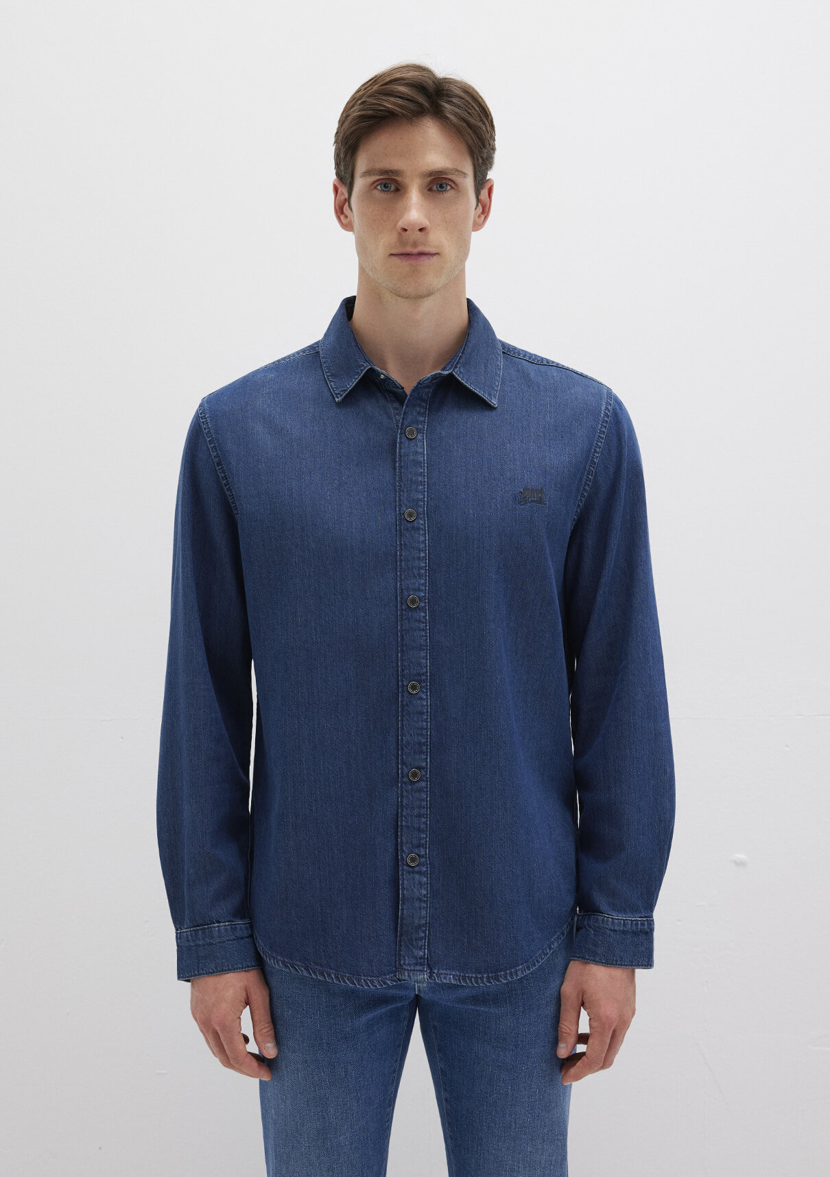 Mavi Roy Lux Black Koyu Indigo Mavisi Jean Gömlek görsel 3