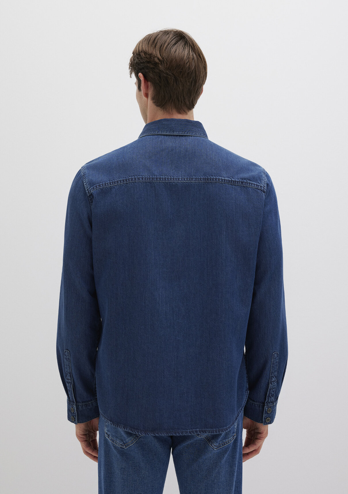 Mavi Roy Lux Black Koyu Indigo Mavisi Jean Gömlek görsel 4