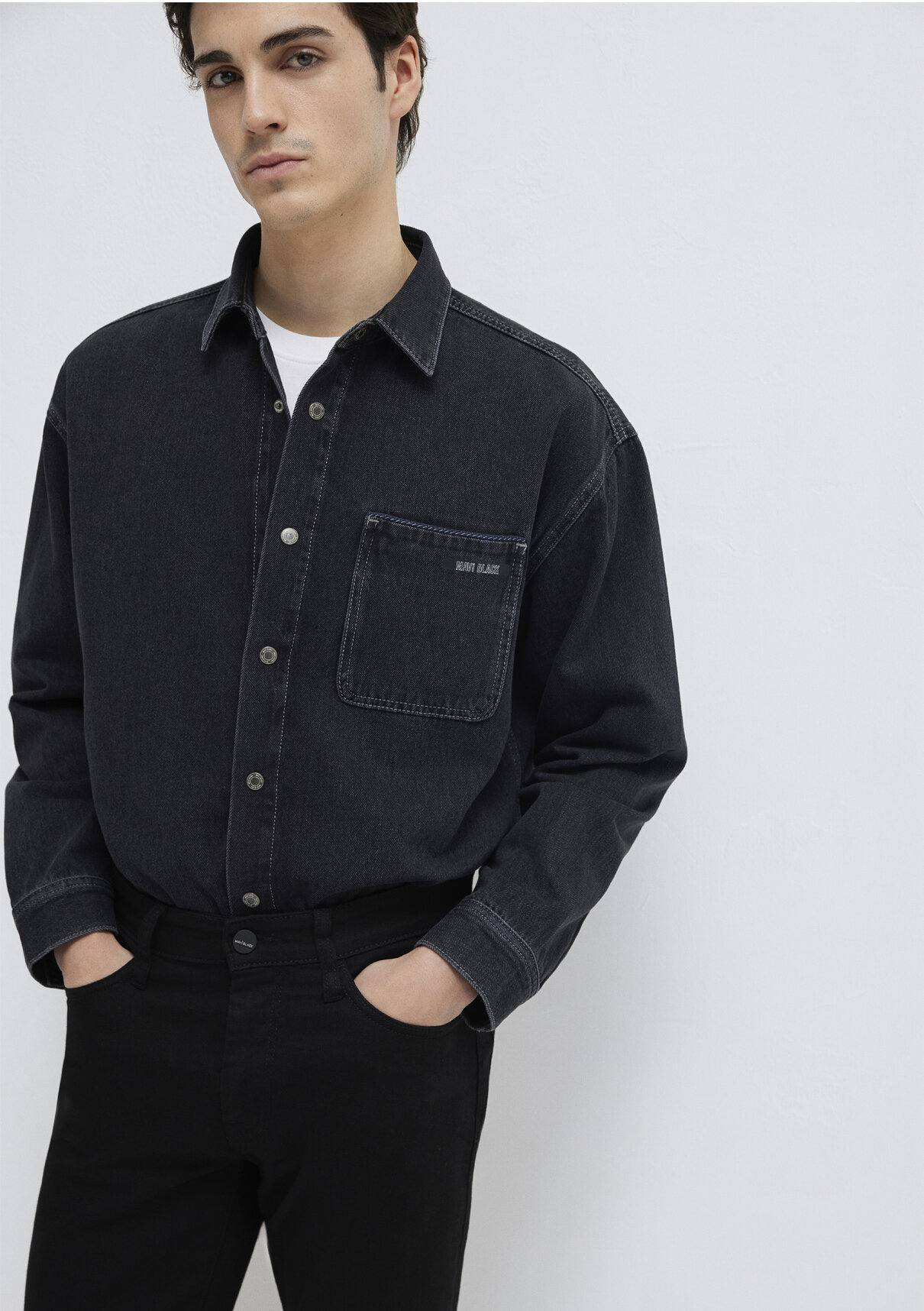 Mavi Aidan Mavi Black Antrasit Jean Gömlek görsel 2