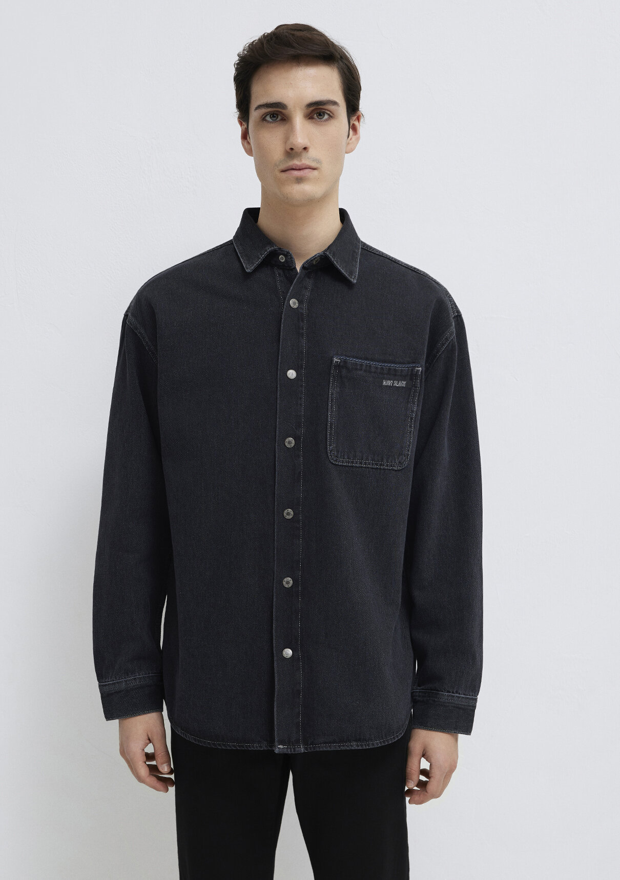 Mavi Aidan Mavi Black Antrasit Jean Gömlek görsel 3