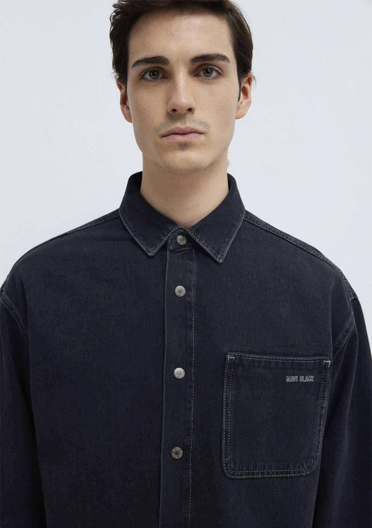 Mavi Aidan Mavi Black Antrasit Jean Gömlek görsel 6