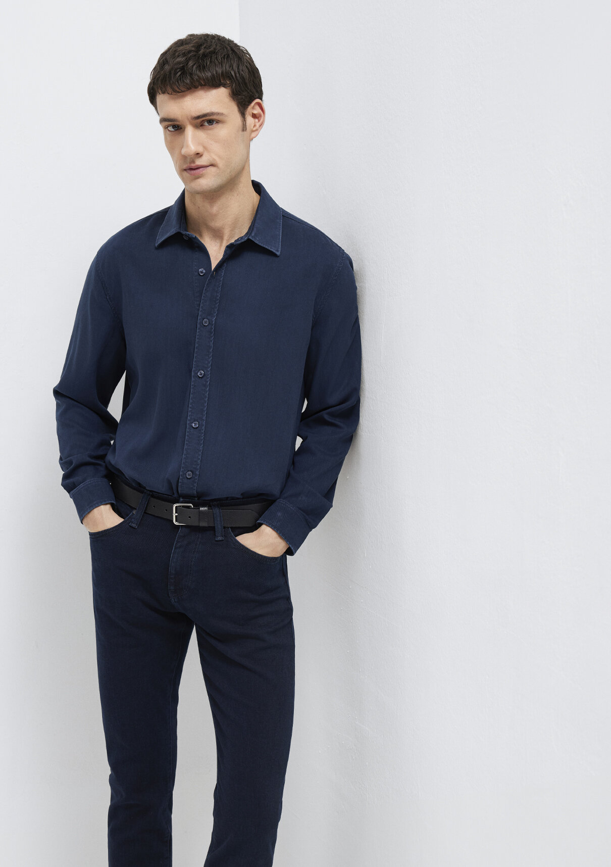 Mavi Lacivert (TENCEL™) Liyosel Gömlek
