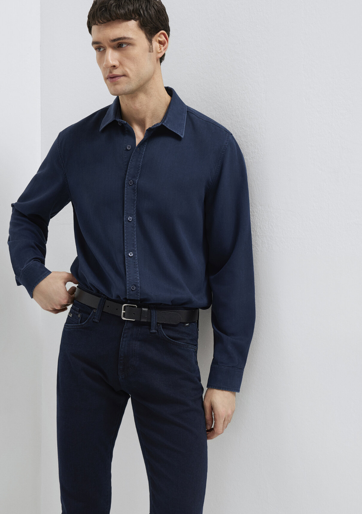 Mavi Lacivert (TENCEL™) Liyosel Gömlek görsel 2