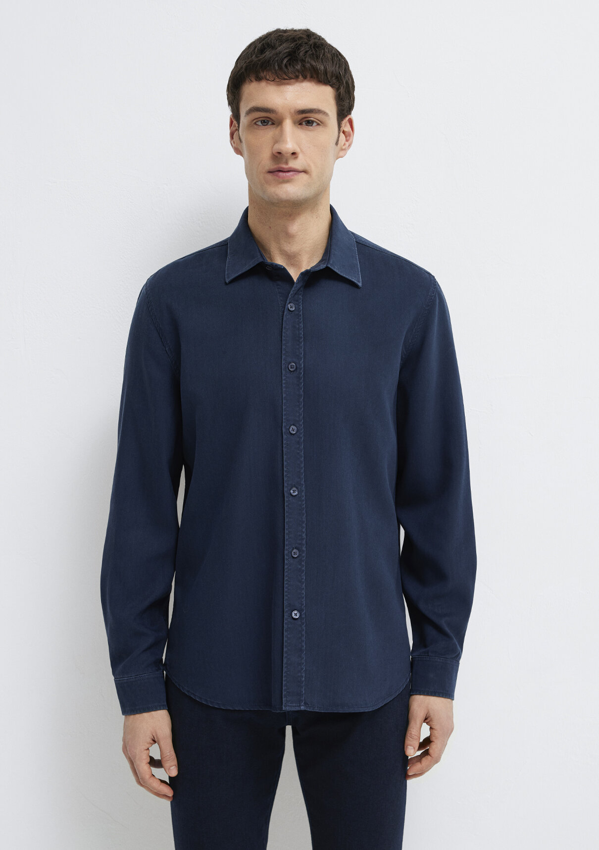 Mavi Lacivert (TENCEL™) Liyosel Gömlek görsel 5