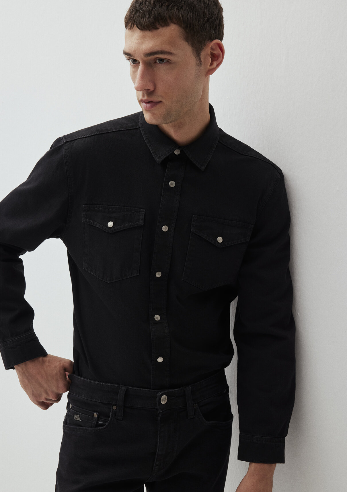Mavi Ted Koyu Dumanlı Denim Jean Gömlek görsel 2