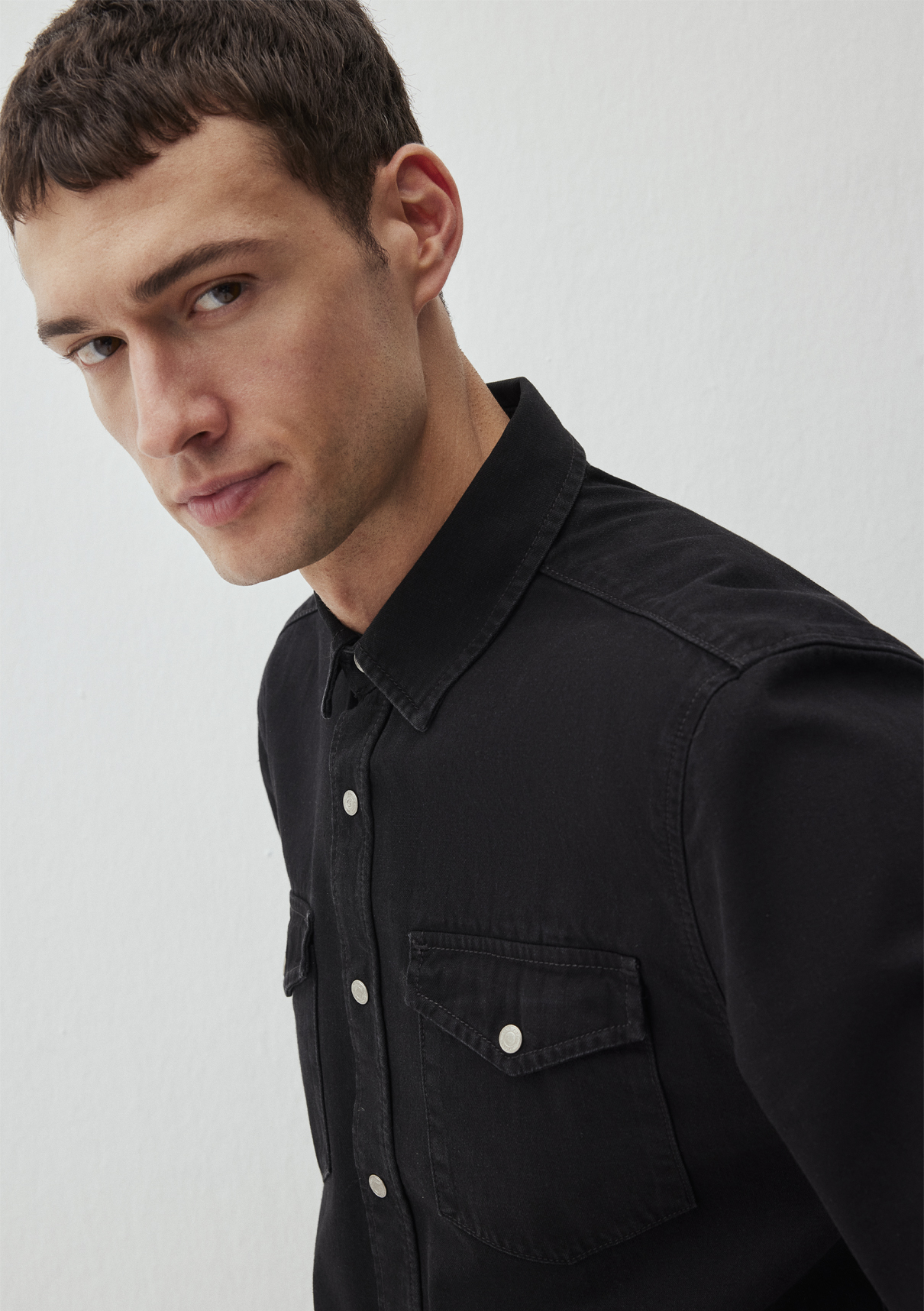Mavi Ted Koyu Dumanlı Denim Jean Gömlek görsel 6